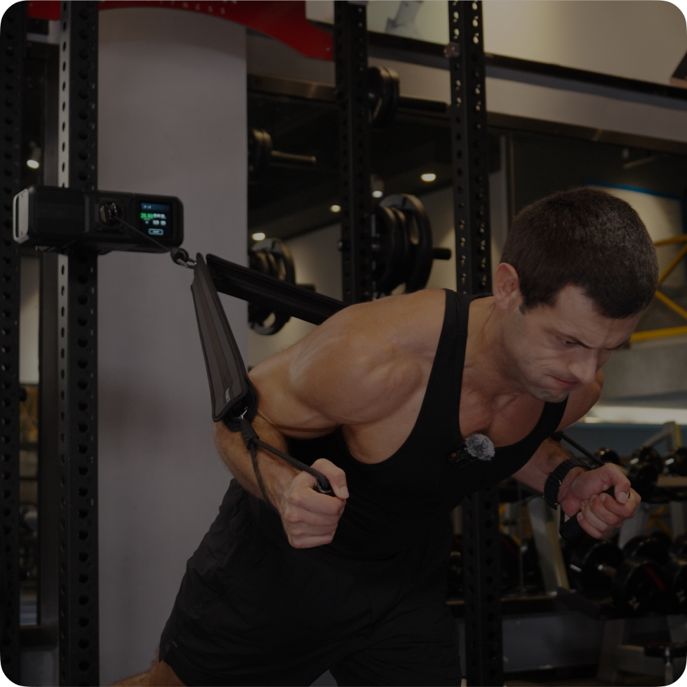 Athlete training with Gym Nano smart resistance